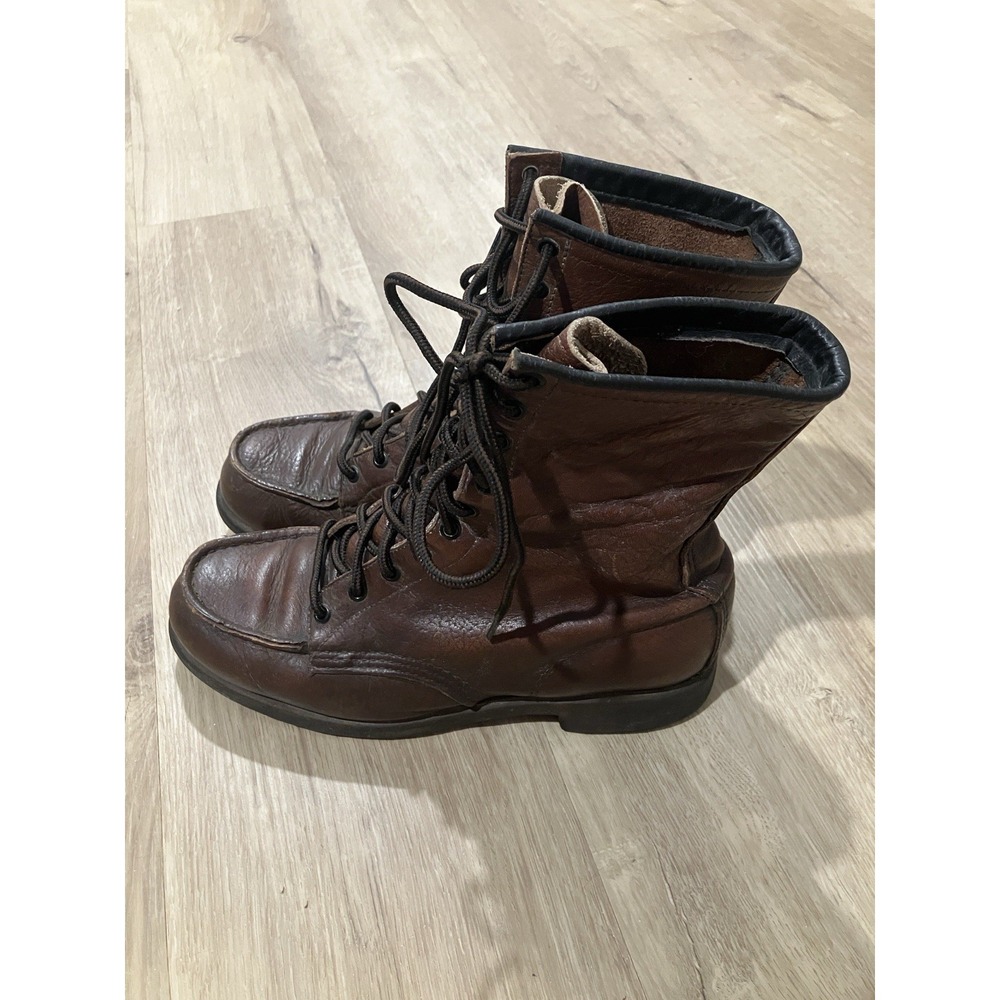 Vintage 70s Red Wing Leather Boots Crepe Sole High Top Women's Size 6.5 - Picture 4 of 15